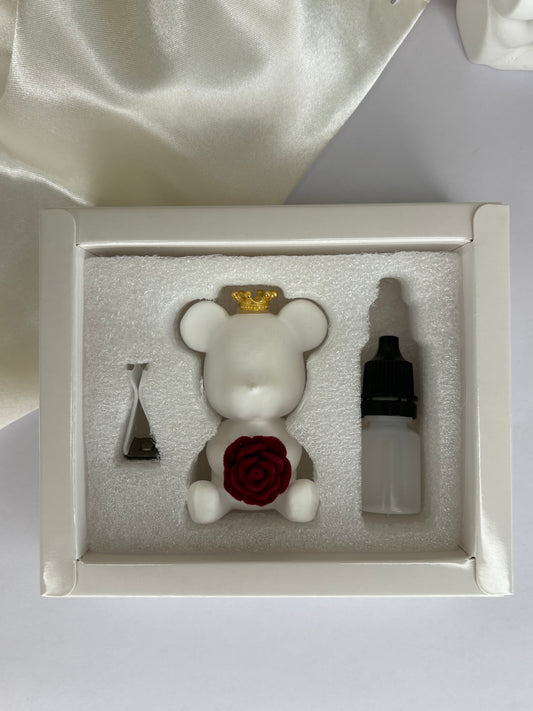 Ceramic Teddy bear with red heart oil diffuser